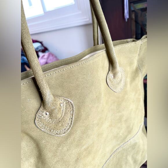 LL Bean green suede boat tote and wallet clutch NWT shoulder bag gorpcore spring - Picture 14 of 15